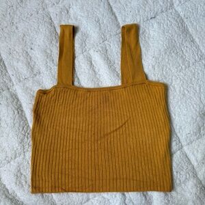 La Hearts Mustard Ribbed Tank Top